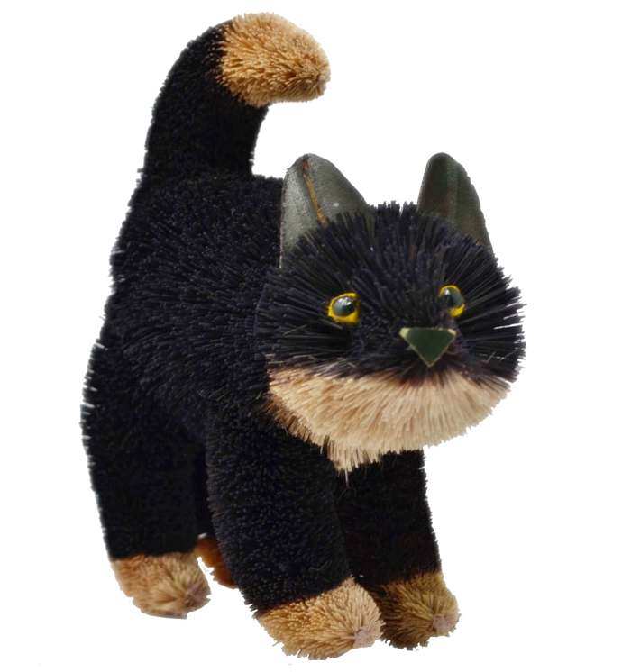 Brushart Bristle Brush Animal Black Cat Stand 9